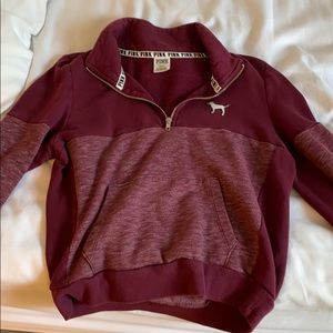 vs pink quarter zip